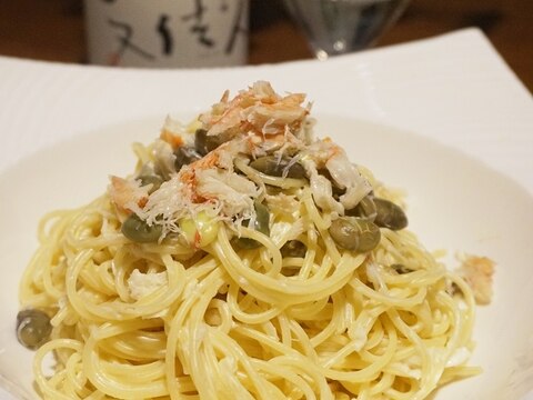 【宮城食材】枝豆と蟹のクリームチーズパスタ